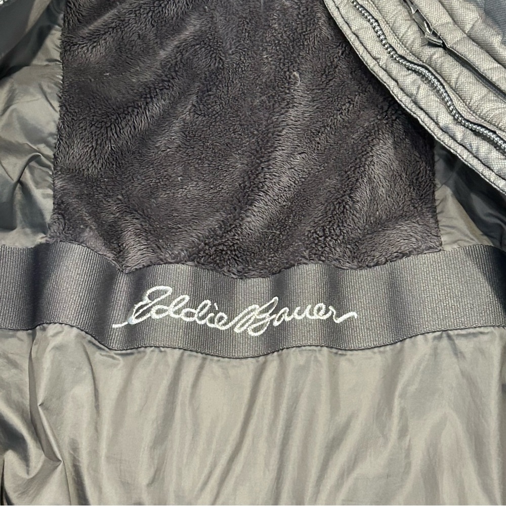 Eddie Bauer Gray Puffer Jacket Down Filled Long Length Women’s Size Tall Large - Picture 7 of 8